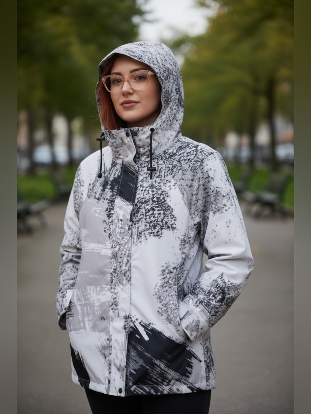 Abstract Rain Jacket